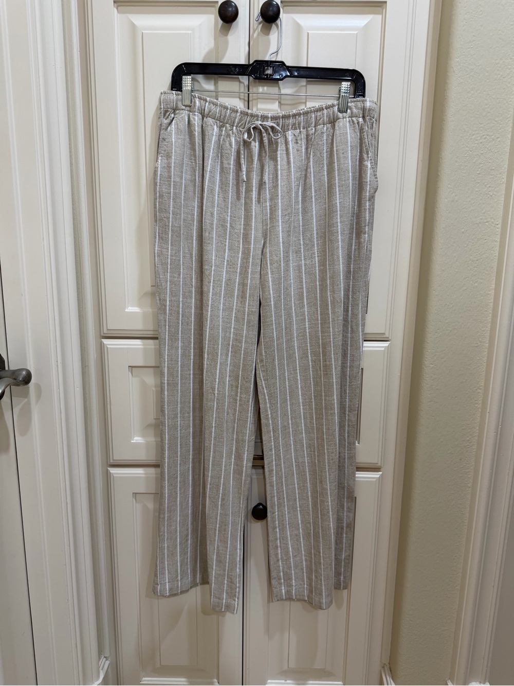 Gentle Fawn women’s Beige & White Stripe Linen Pants